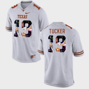 Justin Tucker College Jersey University of Texas Pictorial Fashion For Men's #19 White