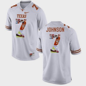 Marcus Johnson College Jersey Mens #7 Longhorns White Pictorial Fashion
