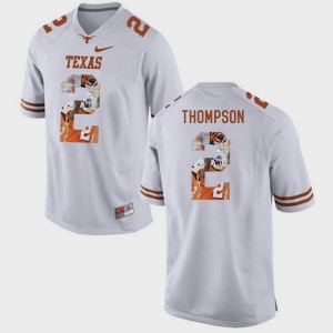 Pictorial Fashion White For Men's Mykkele Thompson College Jersey #2 Longhorns