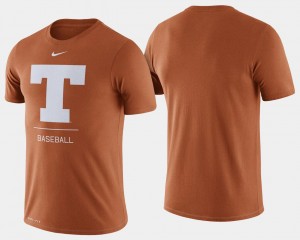 Longhorns Texas Orange Baseball Dugout Performance College T-Shirt For Men