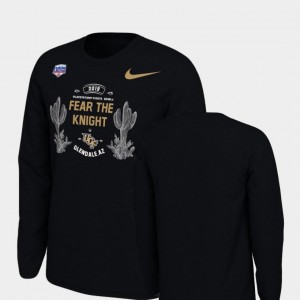 Black Verbiage Long Sleeve University of Central Florida Mens College T-Shirt 2019 Fiesta Bowl Bound