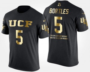Gold Limited #5 Blake Bortles College T-Shirt Short Sleeve With Message For Men's Black University of Central Florida