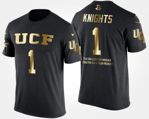 UCF Men No.1 Short Sleeve With Message #1 Gold Limited College T-Shirt Black