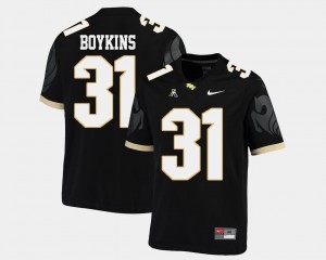 UCF Knights Black Jeremy Boykins College Jersey American Athletic Conference Football #31 Men's