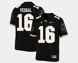 Football Black UCF Knights Mens American Athletic Conference Noah Vedral College Jersey #16