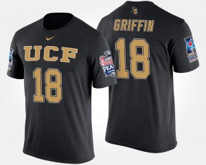 American Athletic Conference Peach Bowl Mens Knights Bowl Game Shaquem Griffin College T-Shirt #18 Black
