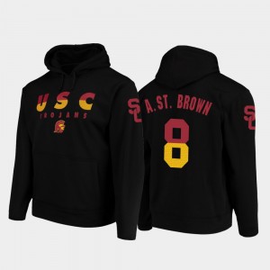 USC Trojans Wedge Performance Black Amon-Ra St. Brown College Hoodie #8 Football Pullover Men's
