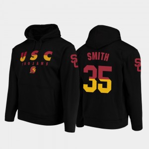 Men's Football Pullover #35 Black USC Trojans Cameron Smith College Hoodie Wedge Performance