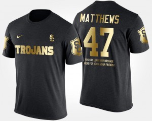 Black Gold Limited #47 USC Men's Clay Matthews College T-Shirt Short Sleeve With Message