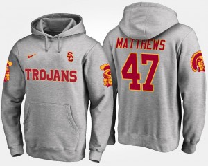 #47 USC Trojan Men's Gray Clay Matthews College Hoodie