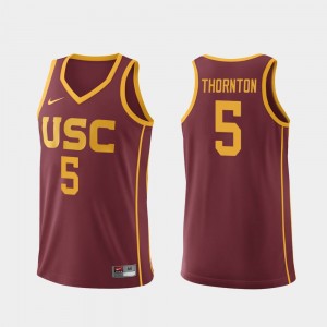 Replica Cardinal #5 Derryck Thornton College Jersey For Men USC Basketball