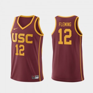 Replica Basketball Devin Fleming College Jersey USC #12 For Men's Cardinal