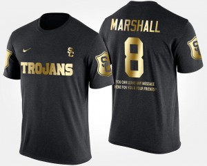 Short Sleeve With Message Black Iman Marshall College T-Shirt USC Trojans For Men's Gold Limited #8