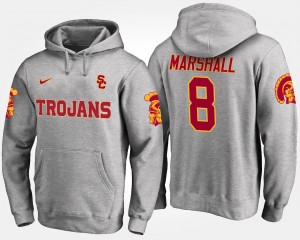 For Men's #8 USC Trojan Iman Marshall College Hoodie Gray