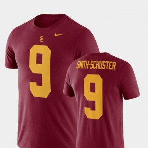 Men's #9 Trojans Name & Number Cardinal JuJu Smith-Schuster College T-Shirt Football