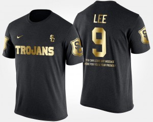 For Men's USC #9 Gold Limited Black Short Sleeve With Message Marqise Lee College T-Shirt