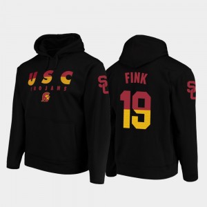 Matt Fink College Hoodie For Men's #19 USC Trojan Black Wedge Performance Football Pullover
