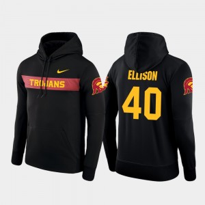 Black #40 Sideline Seismic Rhett Ellison College Hoodie Football Performance For Men's USC