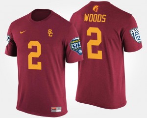 Robert Woods College T-Shirt For Men's Pac-12 Conference Cotton Bowl USC Trojans #2 Bowl Game Cardinal
