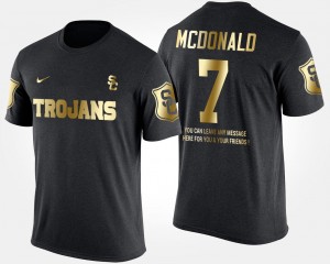 T.J. McDonald College T-Shirt For Men Short Sleeve With Message USC Trojans #7 Gold Limited Black