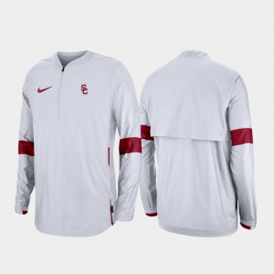 White Quarter-Zip For Men's 2019 Coaches Sideline USC College Jacket