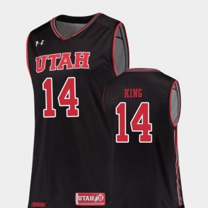 Black Basketball For Men Replica Utah #14 Brooks King College Jersey