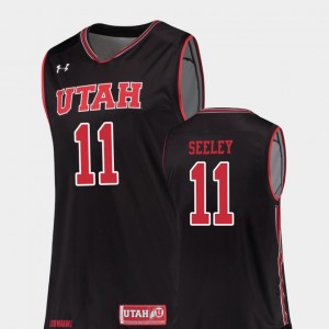 Utah Basketball Black Chris Seeley College Jersey Replica #11 For Men's