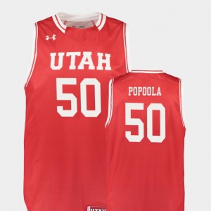 For Men Utah Replica Christian Popoola College Jersey Red #50 Basketball