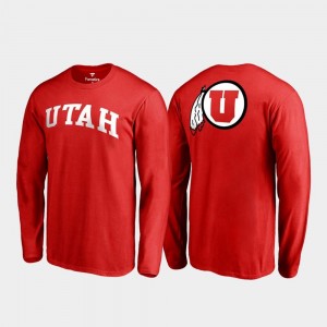 For Men Long Sleeve Crimson College T-Shirt University of Utah Primetime