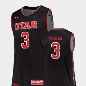 For Men Replica Black Basketball Utah #3 Donnie Tillman College Jersey