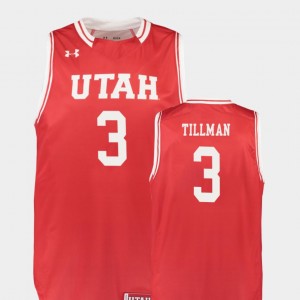 Red Basketball #3 Donnie Tillman College Jersey For Men Replica Utah