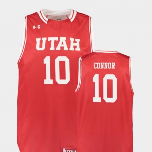 Red Basketball Jake Connor College Jersey Utah Utes Mens Replica #10