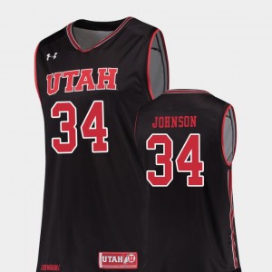 Basketball Replica Black Utah Utes Jayce Johnson College Jersey Men #34