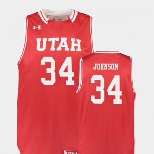 Replica Utah Utes Jayce Johnson College Jersey #34 Men Red Basketball
