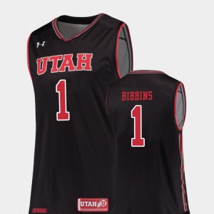 For Men #1 Black Basketball Replica University of Utah Justin Bibbins College Jersey