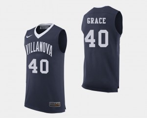#40 Villanova Navy For Men Denny Grace College Jersey Basketball