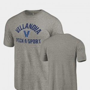 Tri-Blend Distressed For Men Villanova Wildcats Gray Pick-A-Sport College T-Shirt