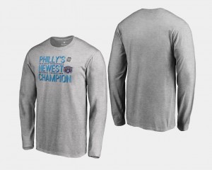 Heather Gray College T-Shirt Villanova Wildcats Basketball National Champions 2018 Philly's Newest Champion Long Sleeve Men