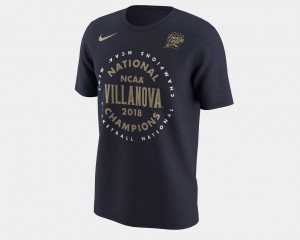 For Men College T-Shirt Villanova University Basketball National Champions 2018 Celebration Navy