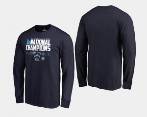 Basketball National Champions College T-Shirt For Men's 2018 Fadeaway Long Sleeve Villanova University Navy