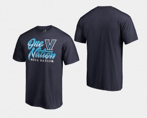 College T-Shirt Men's Basketball National Champions Navy Villanova University 2018 One Nation