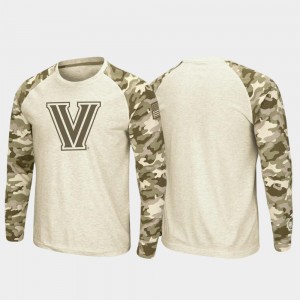 Raglan Long Sleeve Desert Camo OHT Military Appreciation Nova College T-Shirt For Men Oatmeal