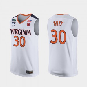 UVA Jay Huff College Jersey White For Men's 2019 Final-Four #30
