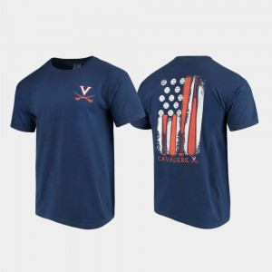 Virginia Cavaliers Navy Comfort Colors Mens Baseball Flag College T-Shirt