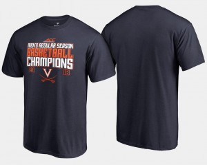 College T-Shirt University of Virginia For Men's 2018 ACC Champions Basketball Regular Season Navy