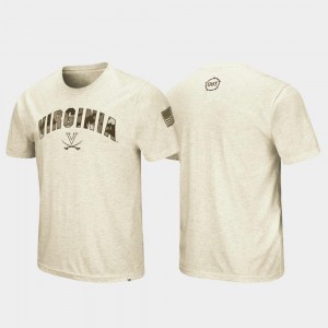 University of Virginia OHT Military Appreciation Oatmeal College T-Shirt Desert Camo For Men's