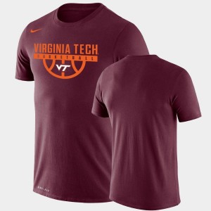 Performance Basketball Mens Maroon College T-Shirt Drop Legend VA Tech