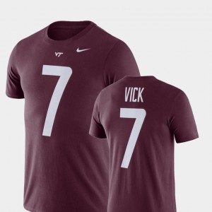 Virginia Tech Football Performance Michael Vick College T-Shirt For Men #7 Maroon
