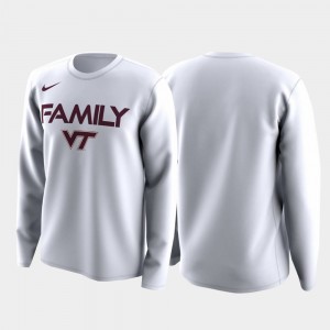 Family on Court White March Madness Legend Basketball Long Sleeve Hokie College T-Shirt Men
