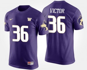 Mens #36 Azeem Victor College T-Shirt Washington Huskies Purple